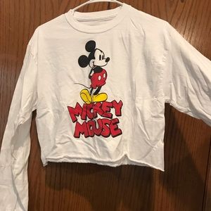 Cropped long sleeve Disney Mickey Mouse Shirt
